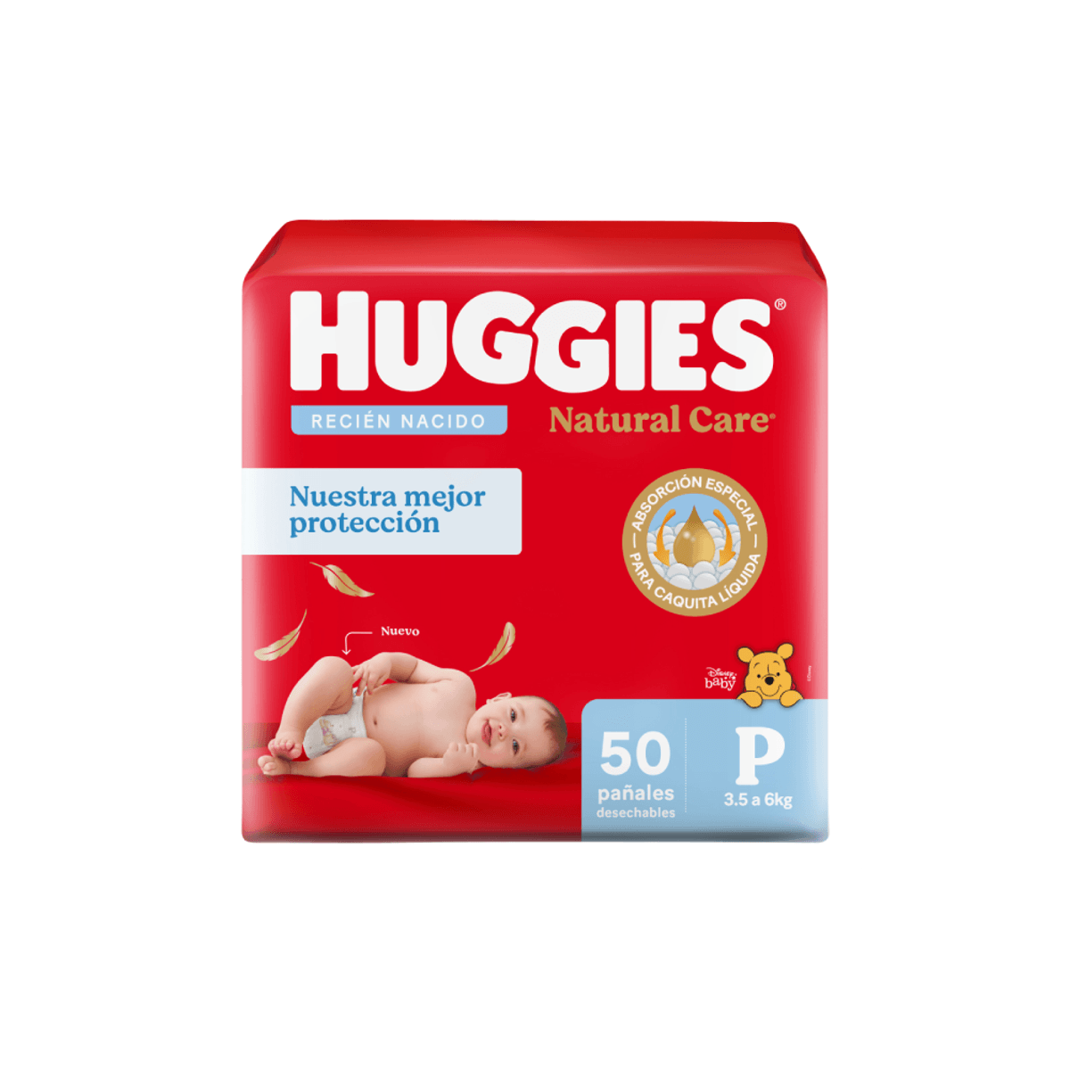Pañales Huggies Natural Care P x 50 unid